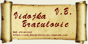Vidojka Bratulović vizit kartica